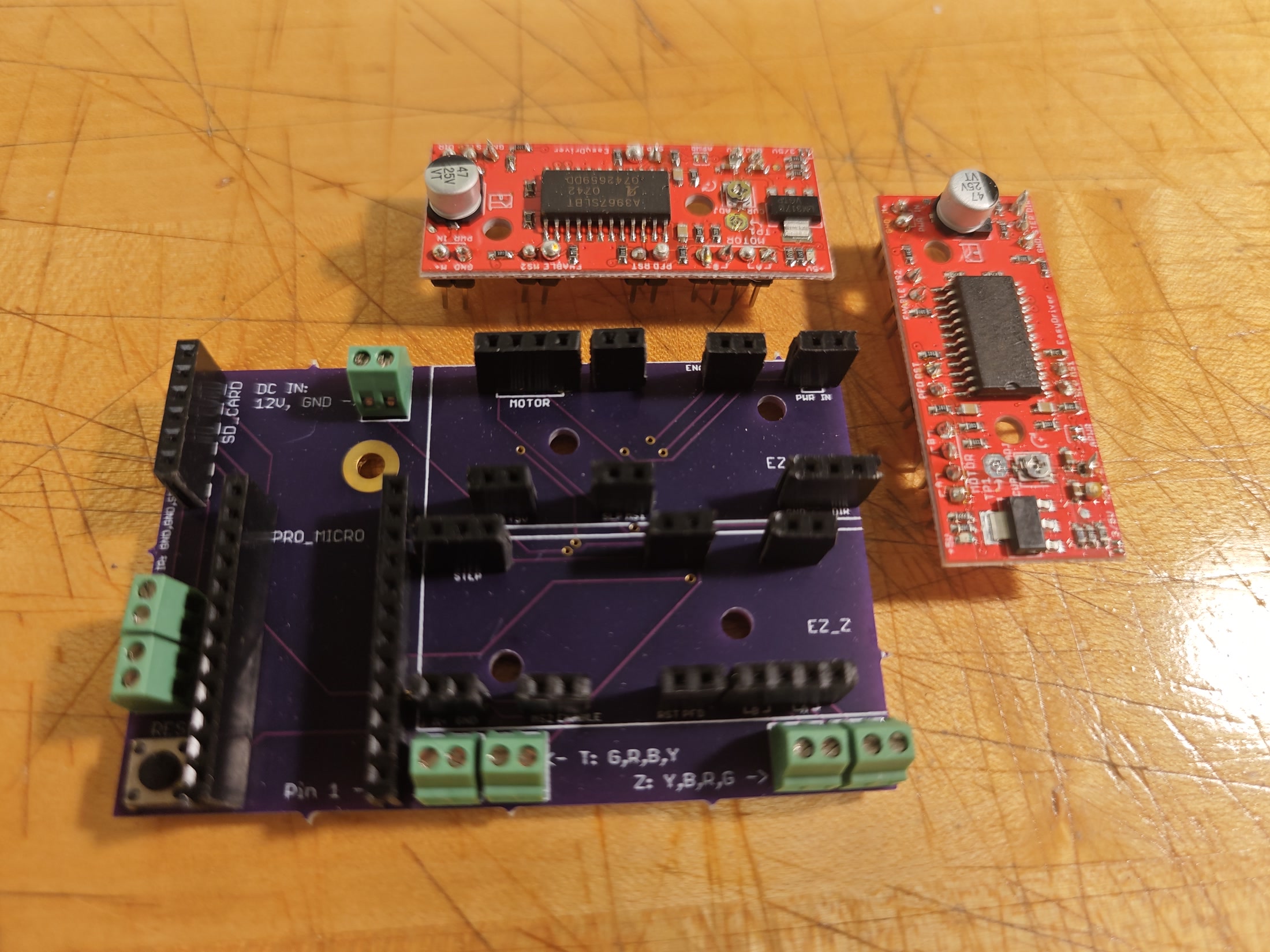 Custom control board with motor drivers