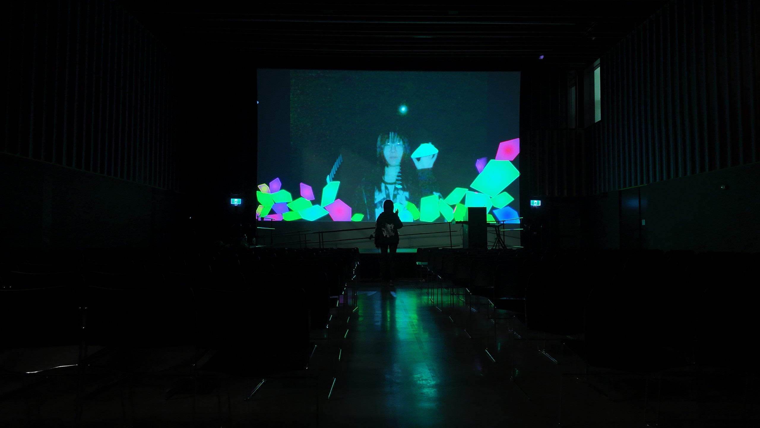 Embodied Cognition projected across a dark auditorium