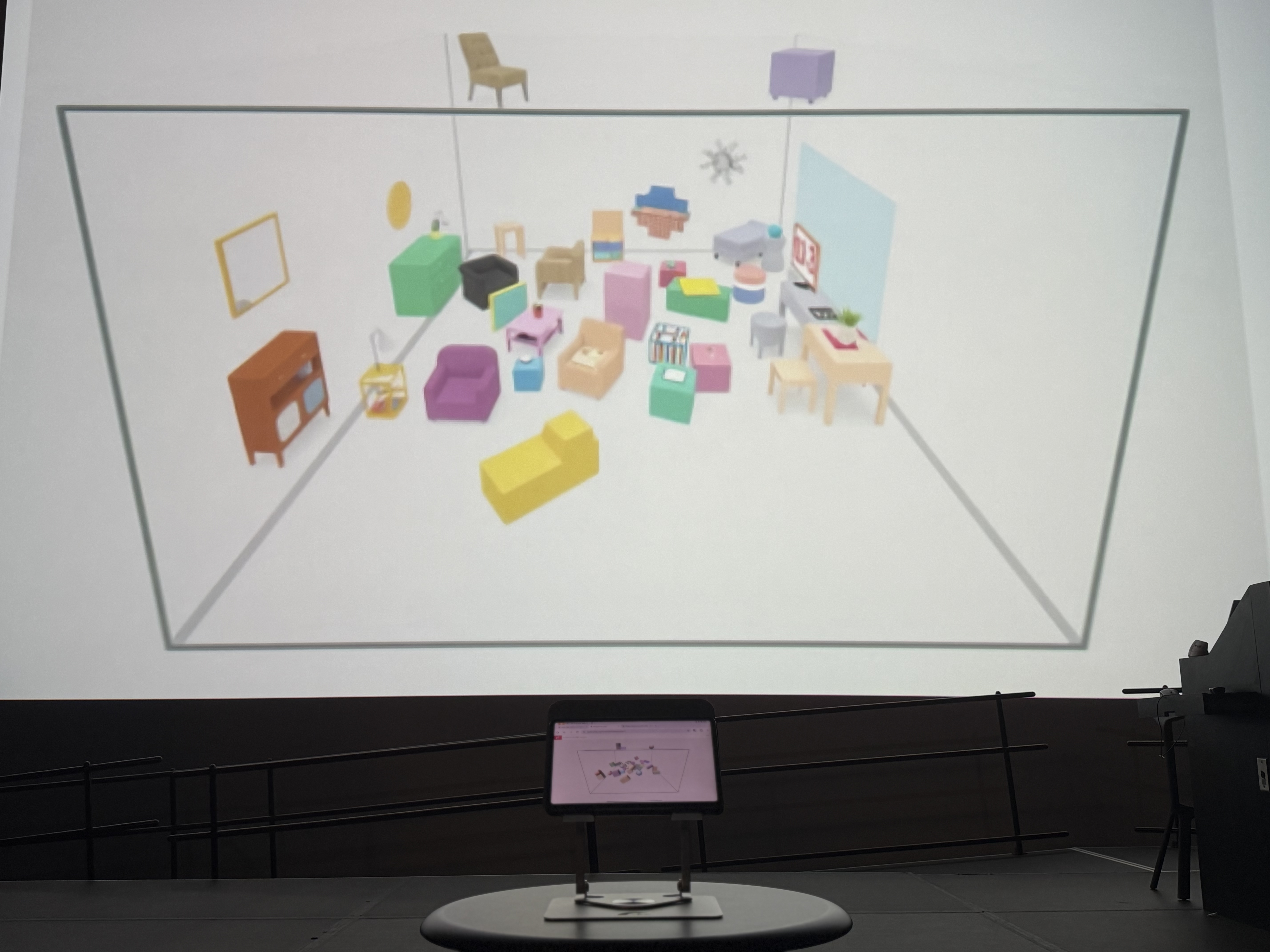 Final Sketch-a-room installation and participant